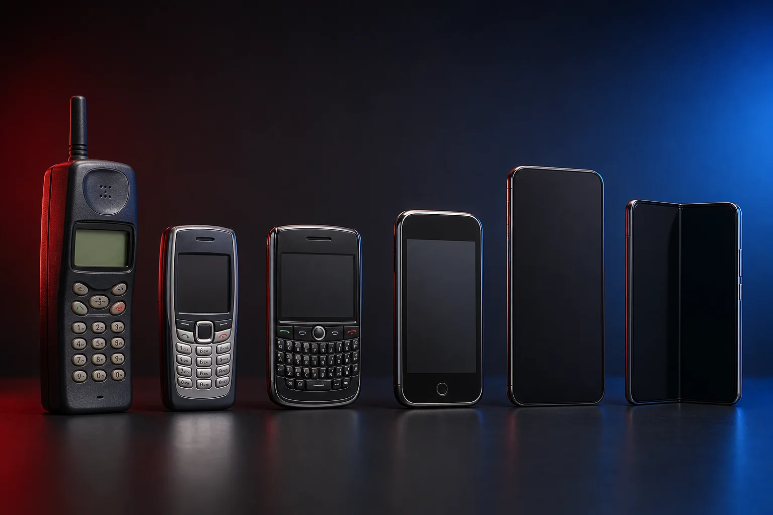 Évolution des téléphones mobiles de 1996 à 2026, du GSM au smartphone pliable
