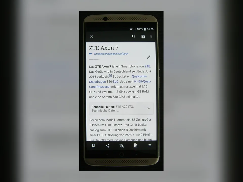 Téléphone représentatif de la marque ZTE / nubia