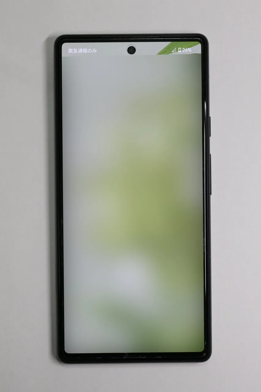 Google Pixel 6 photographié de face avec l’écran flouté dans le fichier source